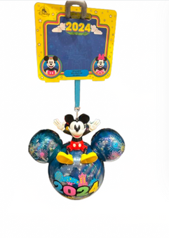 Disney Walt Disney World 2024 Mickey Fireworks Icon Glass Ball Ornament New Tag