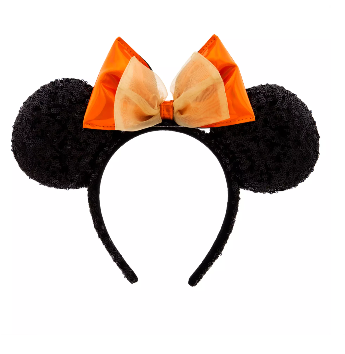 Disney Parks Halloween Minnie Ear Headband Adults with Orange Bow New with Tag