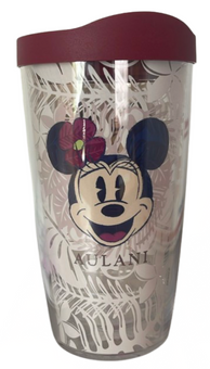 Disney Parks Mickey Minnie Mouse Aulani Palm Plastic Tumbler w Lid New with Tag