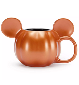 Disney Parks Home Halloween Mickey Metallic Orange Pumpkin Coffee Mug New