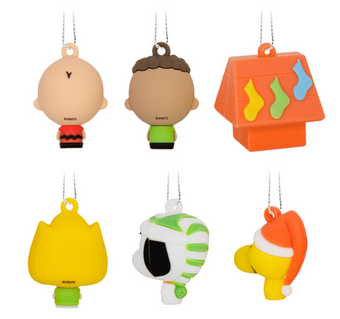 Hallmark Mini Peanuts Shatterproof Set of 6 Christmas Ornament New With Box