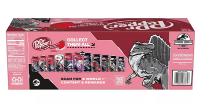 Dr Pepper Strawberries & Cream Soda Spinosaurus Jurassic 12 pk 12 fl oz Cans