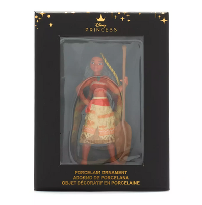 Disney Parks Princess Moana Glitter Porcelain Christmas Ornament New with Box