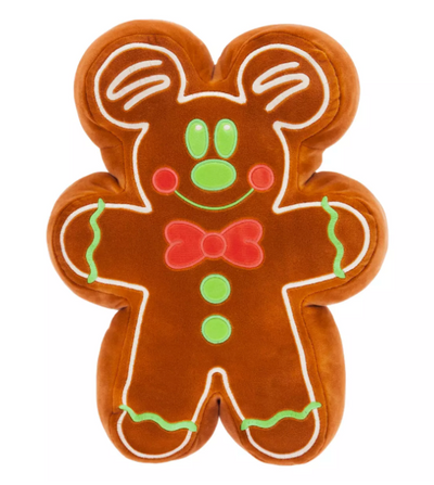 Disney Parks Mickey Mouse Gingerbread Cookie Pillow – Disney Eats New With Tag