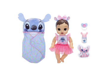 Disney Darlings Snuggly Stars Feature Baby Doll Stitch Brunette Hair Toy New Box