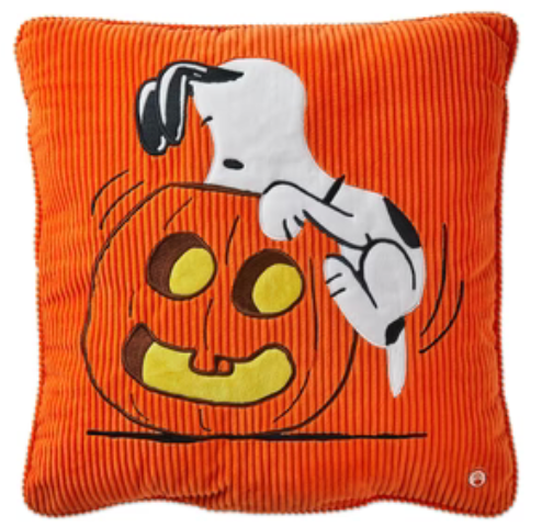 Hallmark Peanuts Jack-o-Lantern Snoopy Light Up Pillow 15x15 New With Tag