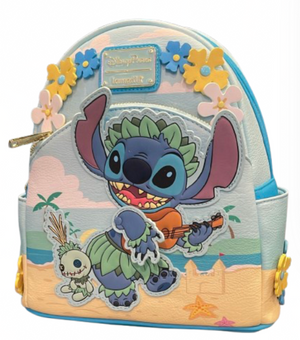 Disney Parks Stitch Hawaiian Beach Loungefly Mini Backpack New With Tag