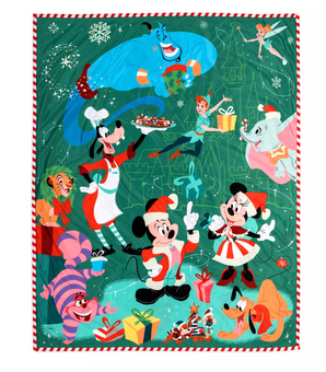 Disney Mickey and Friends Reversible Holiday Christmas Fleece Throw Blanket New