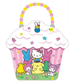 Hello Kitty TIN CARRIER CPCKE with handle Peeps Easter New with Tag