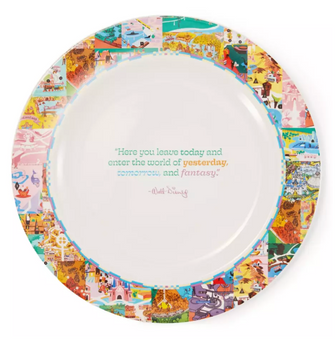Disney Parks Vintage Maps Plate New with Tag