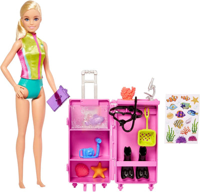 Barbie Careers Marine Biologist Doll Blonde & Mobile Lab Playset 10+ pc New Box