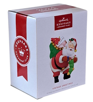 Hallmark Christmas Ornament - Santa Claus Vintage Greetings New With Box