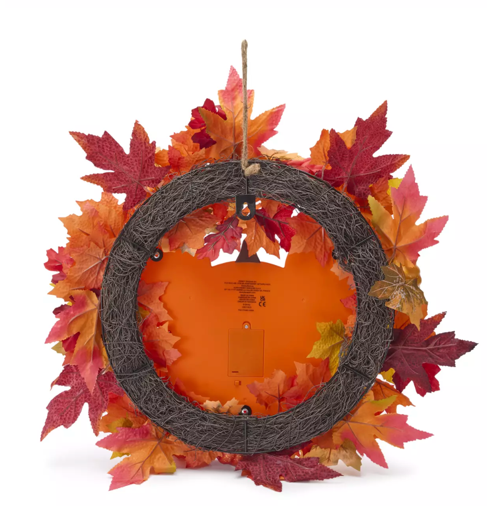 Disney Parks Halloween Mickey Pumpkin Jack-o'-Lantern Light-Up Wreath New w Box