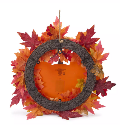 Disney Parks Halloween Mickey Pumpkin Jack-o'-Lantern Light-Up Wreath New w Box