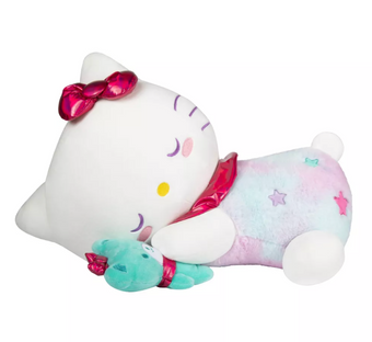 Hello Kitty 18" Sleeping Plush in Pink Pajamas with Teddy Bear New with Tag