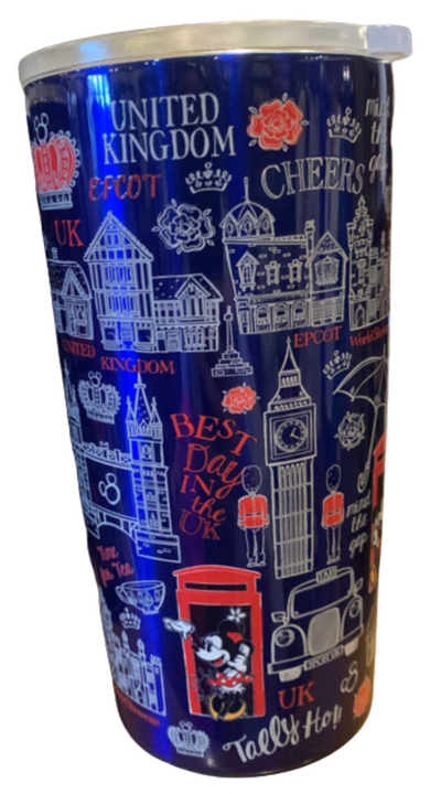 Disney Parks Mickey Mouse Epcot UK London Best Red Blue Tumbler New With Tag