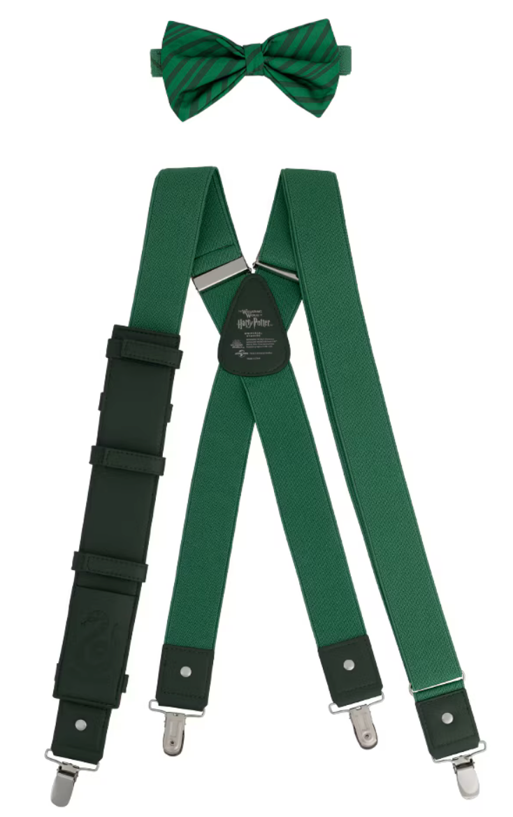 Universal Studios Harry Potter Slytherin Crest Suspender & Bowtie Set New W Tag