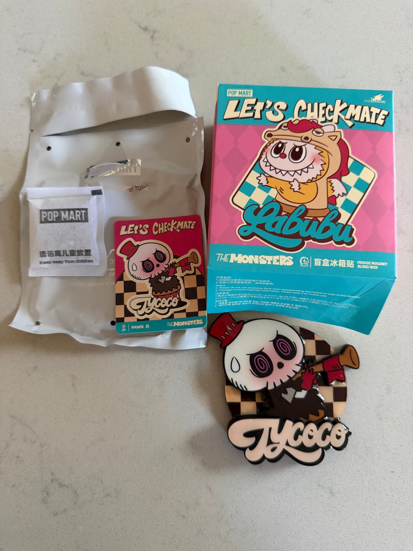 Pop Mart Labubu The Monsters Let's Checkmate Pawn Fridge Magnet USA New with Box