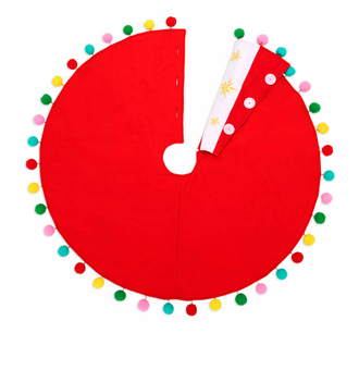 Disney Parks Classic Mickey Icon Reversible Red Holiday Christmas Tree Skirt New