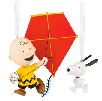 Hallmark Peanuts75th Anniversary Charlie Brown and Snoopy Christmas Ornaments