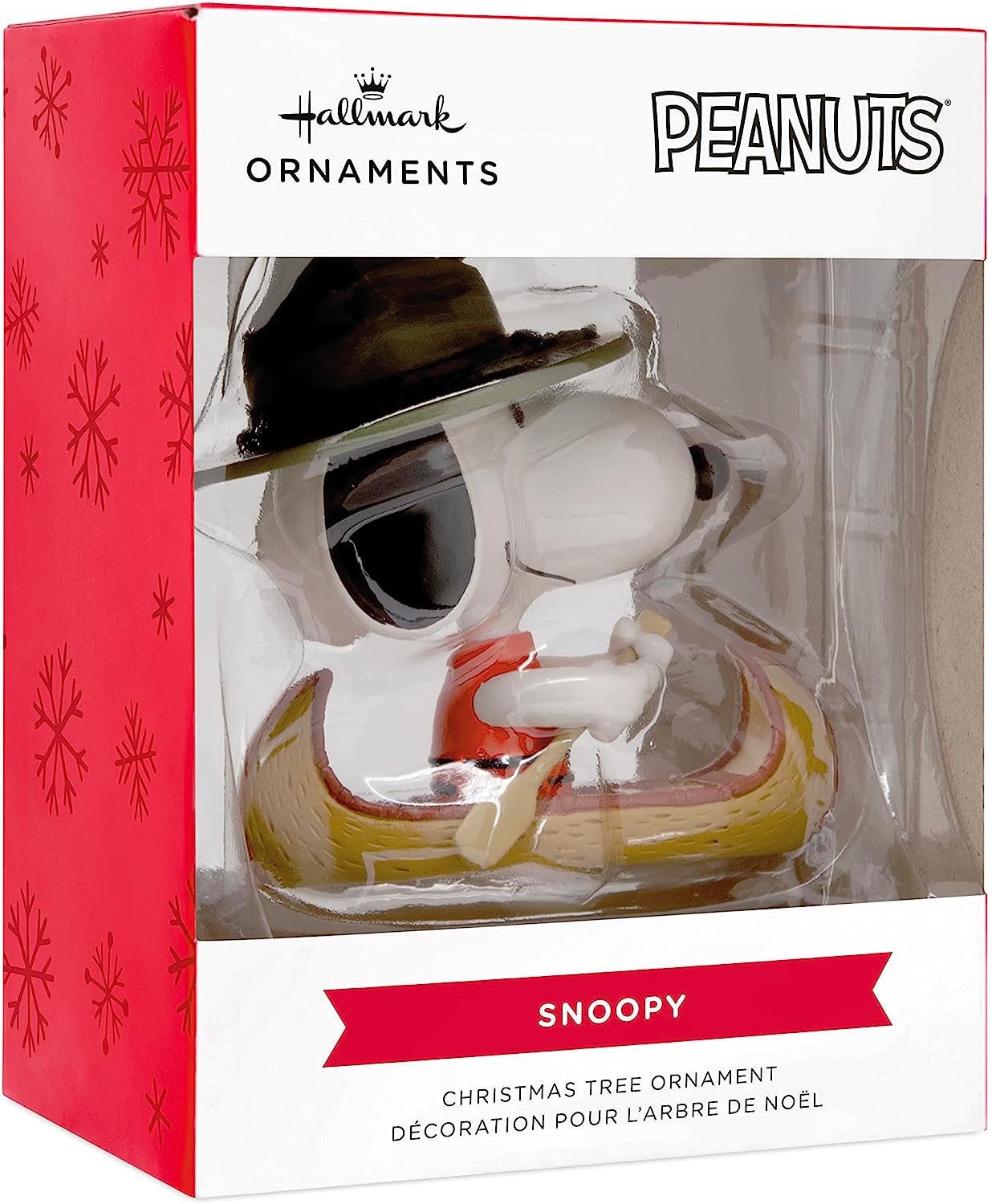 Hallmark Peanuts Snoopy in Canoe Christmas Tree Ornament New With Box