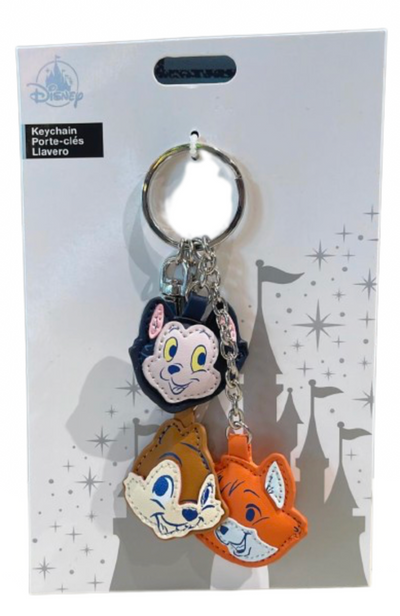 Disney Parks Critter Figaro Chip Tod Charm Keychain New with Card