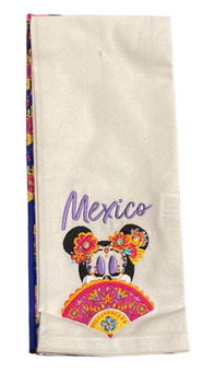 Disney Parks Epcot Mexico Minnie Mouse Kitchen Towel Set New With Tag