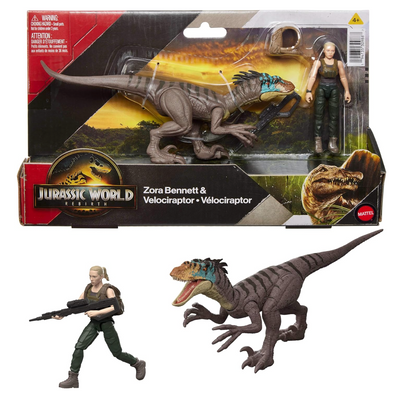 Jurassic World Rebirth Human Dinosaur Figure Pack Zora Bennett Velociraptor New