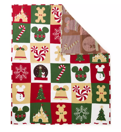 Disney Parks Mickey Mouse Holiday Throw Blanket New with Tag