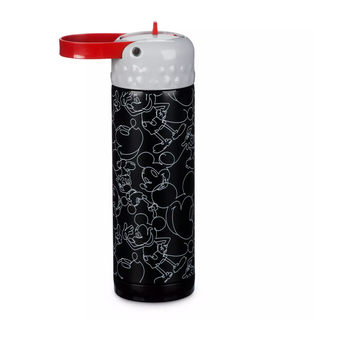 Disney Mickey Stainless Steel Water Bottle with Built-In Straw New