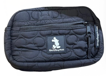 Disney Parks Mickey Mouse Icon Quilted Belt Hip Bag Black New with Tag