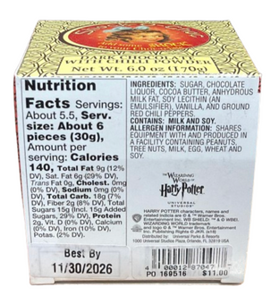 Universal Studios Harry Potter Shock-o-Choc Chocolate Dark New With Box