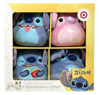 Squishmallows Disney Stitch & Angel Exclusive Plush 4-Pack Toy New with tag
