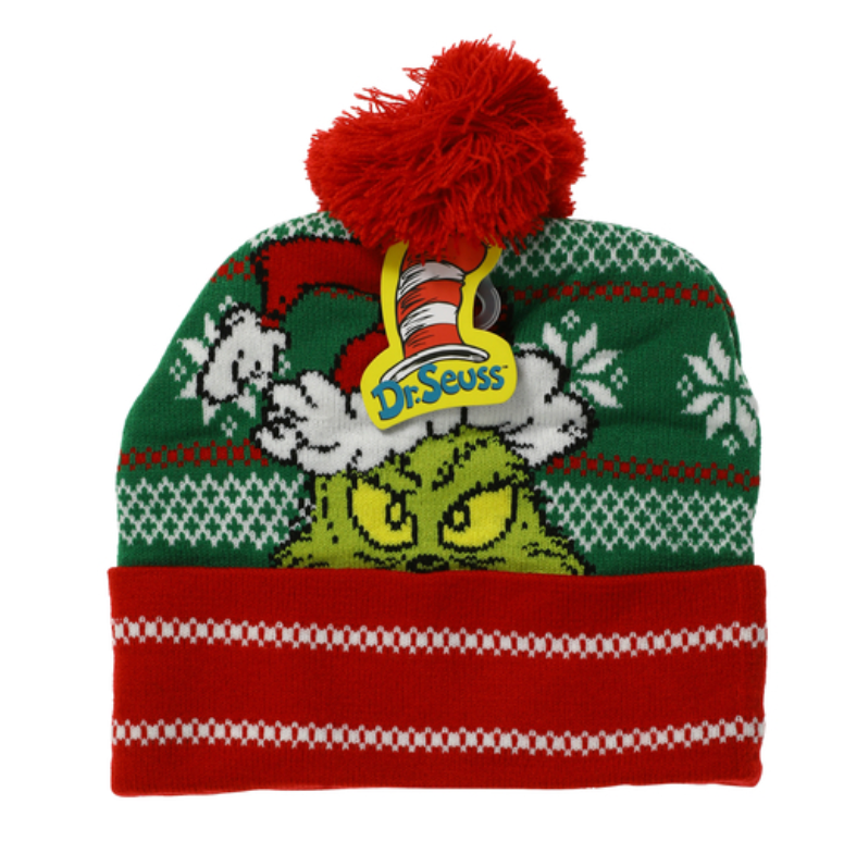Dr. Seuss The Grinch Christmas Beanie Hat Holiday New With Tag