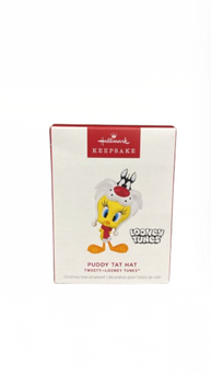 Hallmark 2024 Keepsake Looney Tunes Tweety Puddy Tat Hat Ornament New with Box
