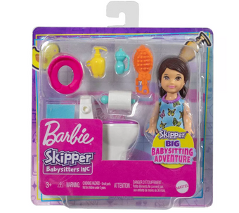 Barbie Skipper Babysitters Inc Doll Set with Toilet Toy New With Box