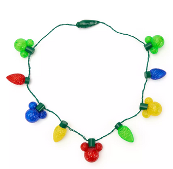 Disney Mickey Mouse Icon Colored Light Up Holiday Glow Necklace New with Tag