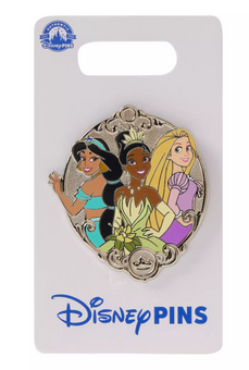 Disney Parks Tiana, Rapunzel, and Princess Jasmine Pin New With Card