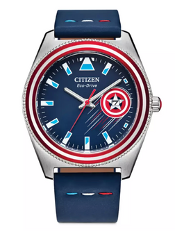 Disney Parks Marvel Captain America Eco-Drive Watch by Citizen Blue New with Box