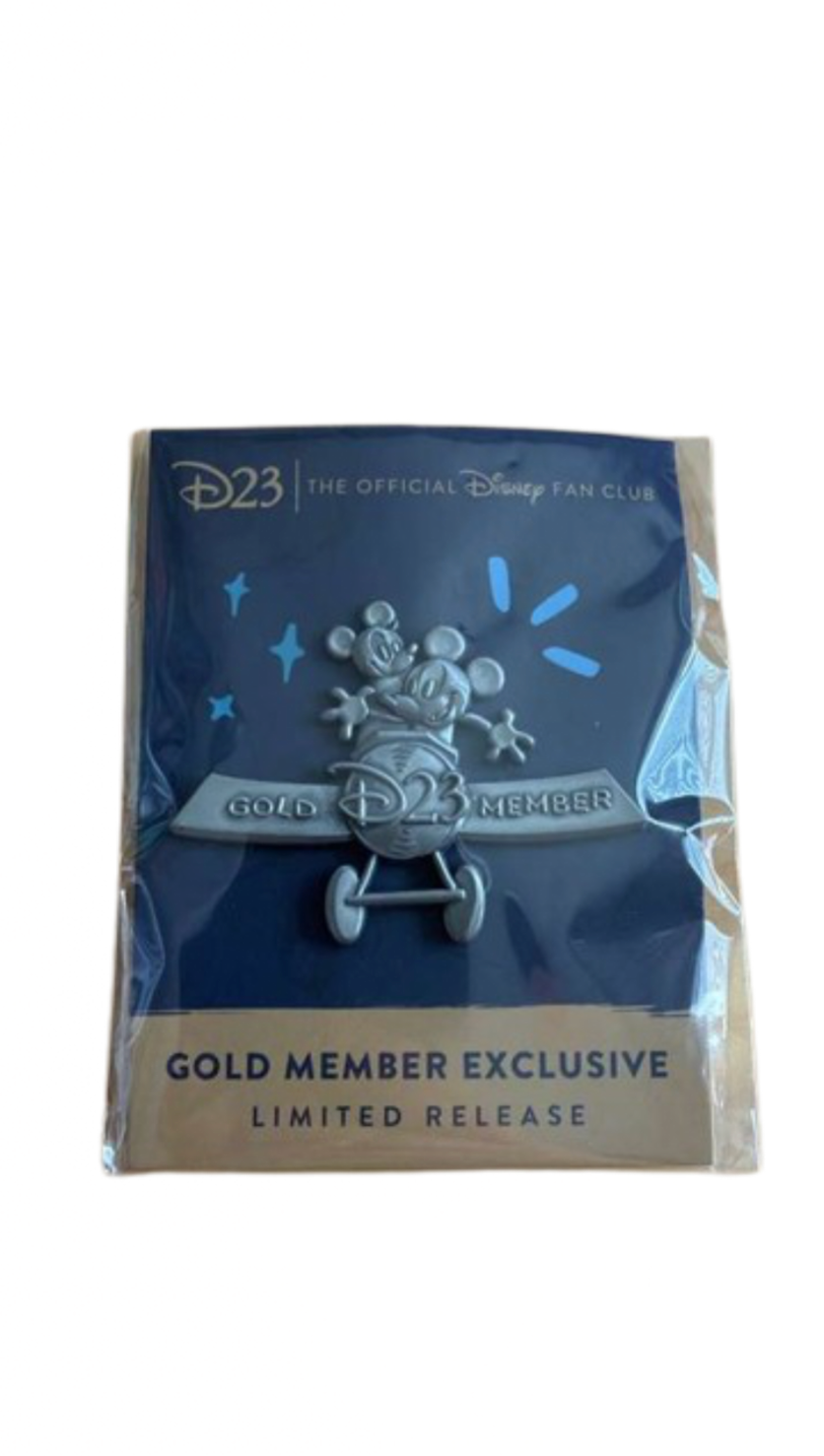 Disney 2022 Gold Member Pin Mickey Mouse Plane Limited Release New with Card