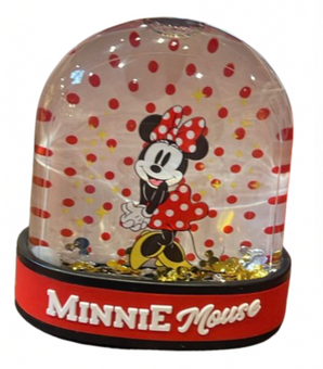 Disney Parks Minnie Mouse Dots Plastic Water Snowglobe New With Tag