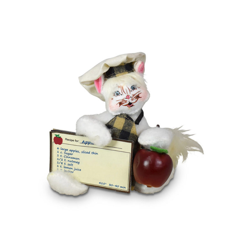 Annalee Dolls 2022 Thanksgiving Fall 4in Apple Pie Chef Kitty Plush New with Tag