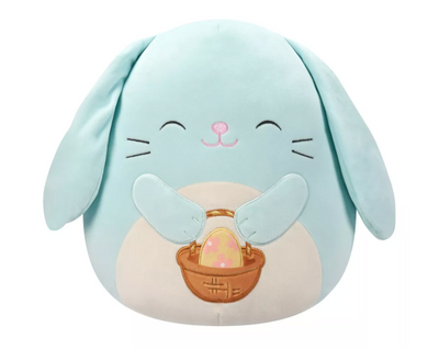 Squishmallows Easter 16in Sammy Seafoam Green Bunny Holding Basket Plush New