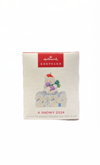 Hallmark 2024 Keepsake Mini A Snowy 2024 Christmas Ornament W Light New with Box