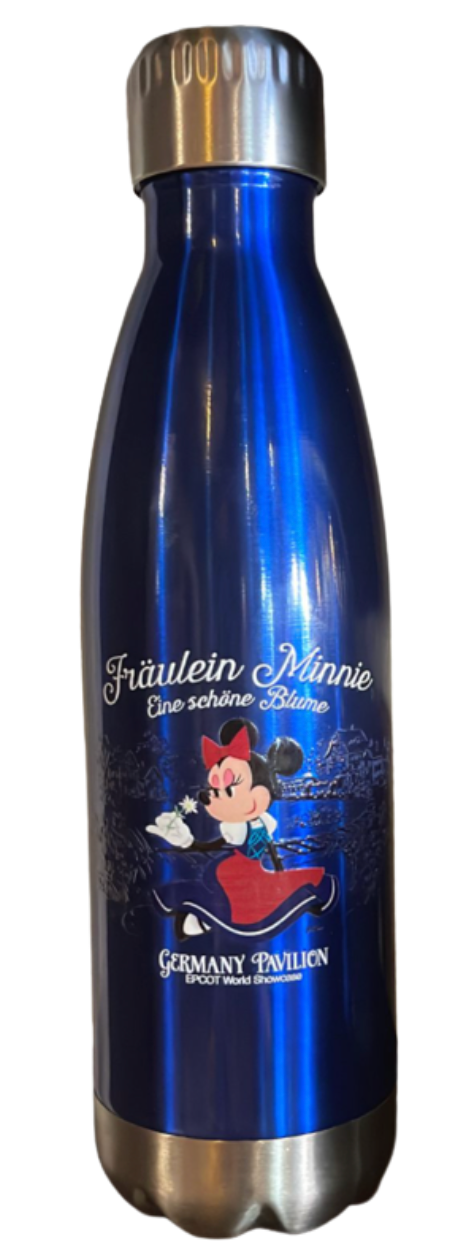 Disney Parks Epcot Germany Minnie Mouse Stain Steel Bottle New With Tag