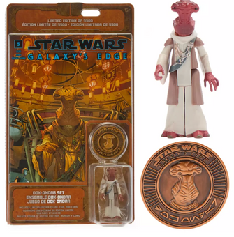 Disney Parks Dok-Ondar Action Figure Comic Coin Set Star Wars Galaxy Edge New