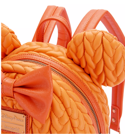 Disney Parks Halloween Minnie Mouse Orange Loungefly Mini Backpack Pumpkin Spice