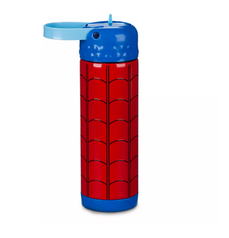 Disney Spider-Man Stainless Steel Water Bottle with Built-In Straw New