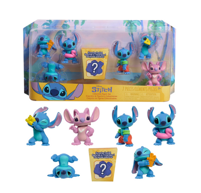 Disney Stitch Collectible Figure Set of 7 Mystery One New With Tag