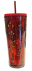 Disney Parks Mickey and Minnie Mouse Red Plastic Tumbler With Straw New With Tag